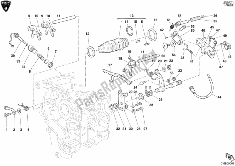 Tutte le parti per il Meccanismo Di Cambio Marcia del Ducati Superbike 998 RS 2003